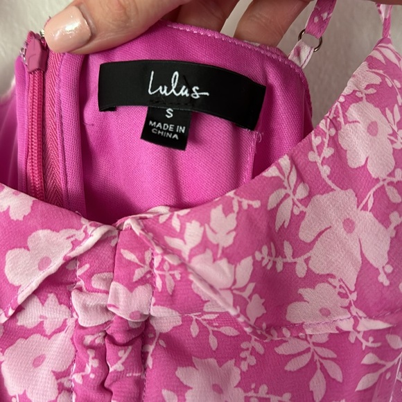 Livi Pink Floral Print Ruffled Skater Dress - Picture 6 of 8